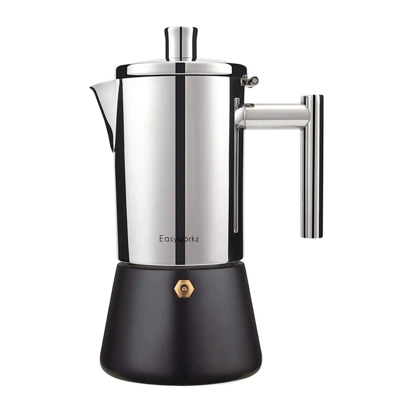 Easy-to-use stovetop espresso maker with induction base