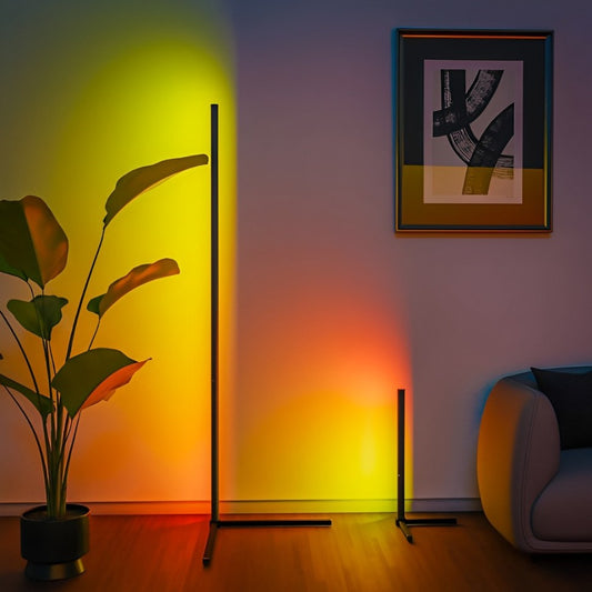 Modern aluminum floor lamp with customizable lighting modes